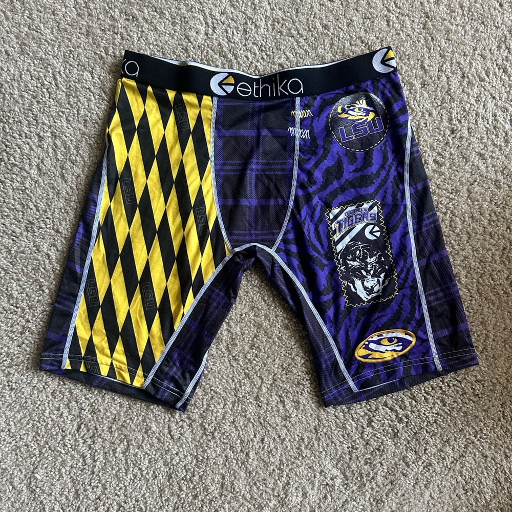 Ethika Purple and Yellow Graphic Exclusive LSU Boxer Briefs